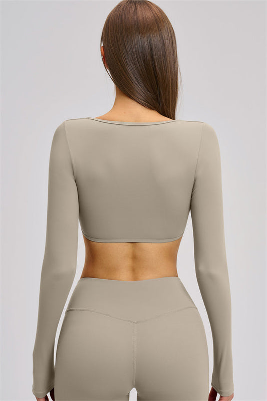 The Zestful Long Sleeve Crop Top