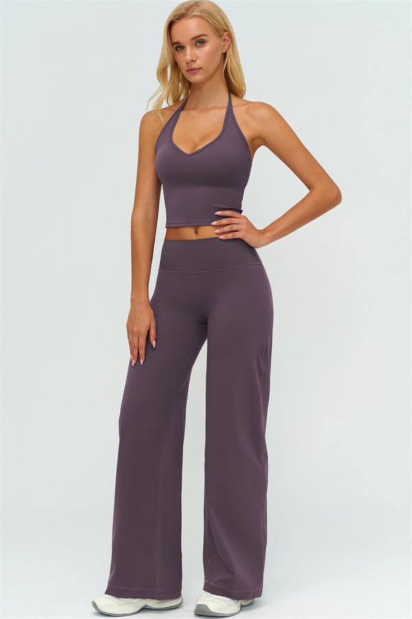 The Twirl Halter Tank Top New Straight Leg Pants 2-Piece Set