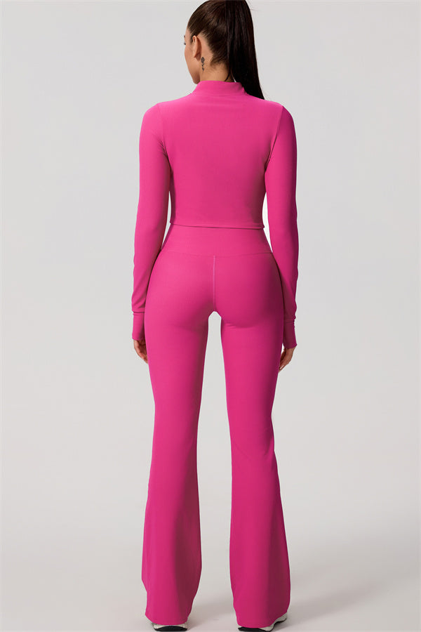 The Daze Zip Jacket Flared Leggings 2-Piece Set