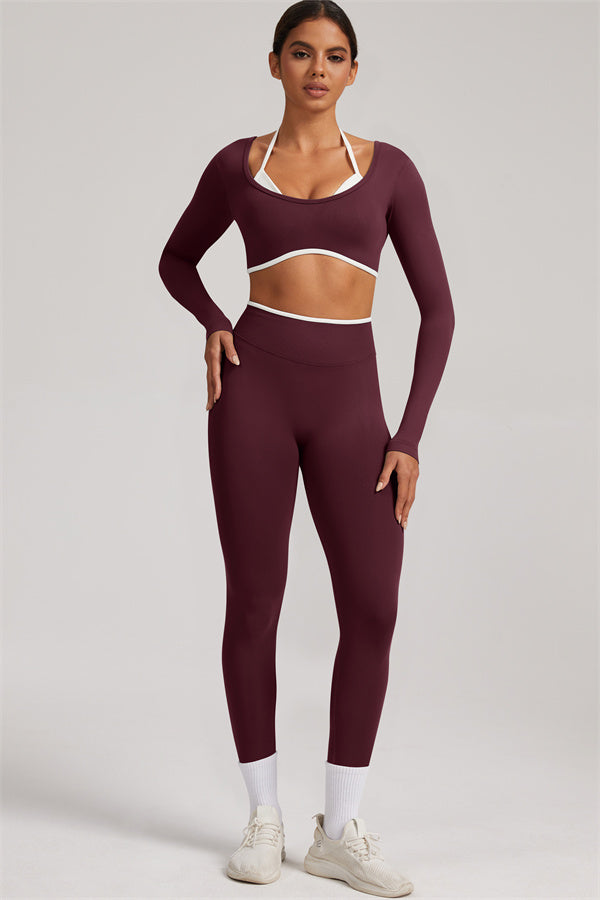 The Elevate Long Sleeve Crop top Leggings 2-Piece Set