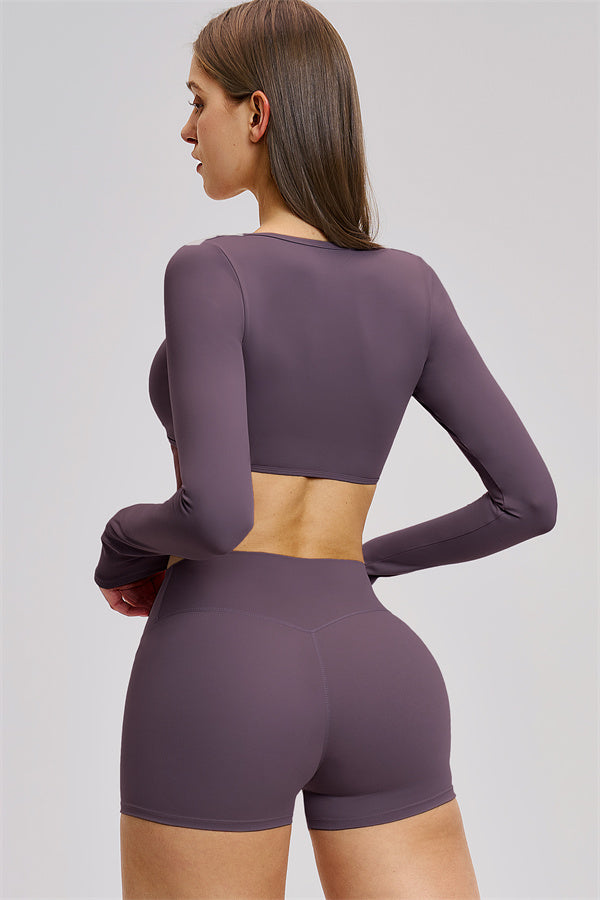 The Zestful Long Sleeve Crop Top