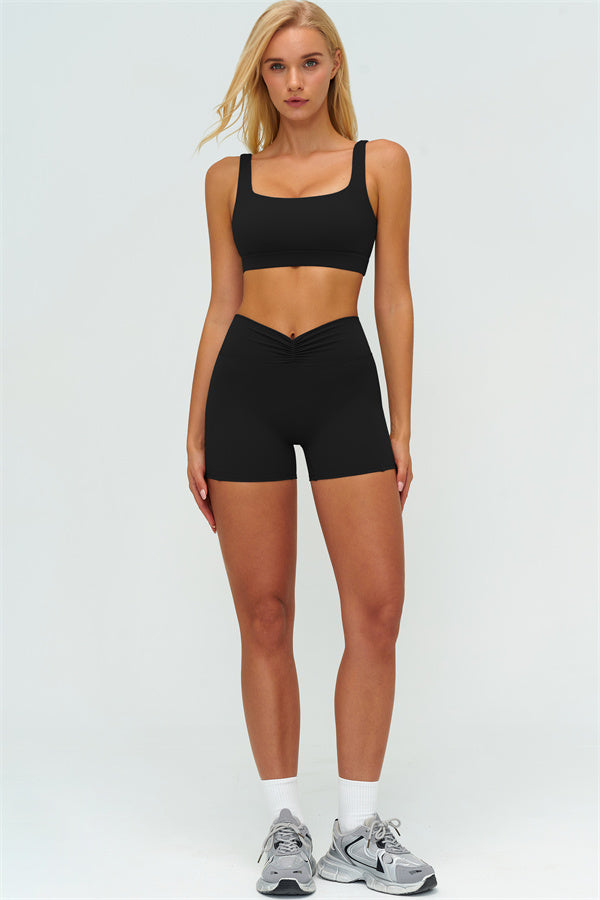 The Lushness V-Back Sports Bra Shorts 2-Piece Set