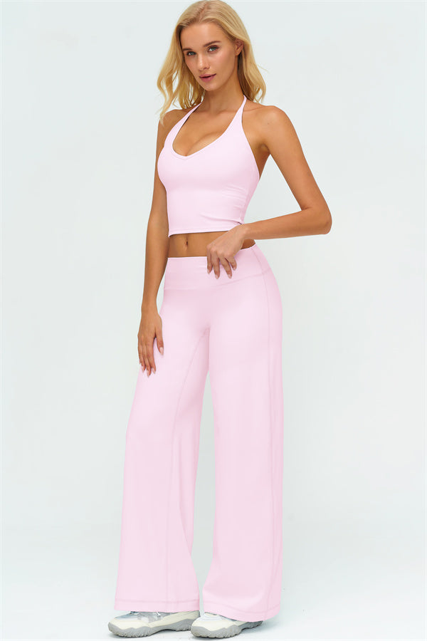 The Twirl Halter Tank Top New Straight Leg Pants 2-Piece Set
