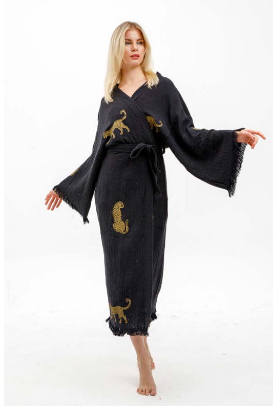 Tiger Hand Printed Kimono