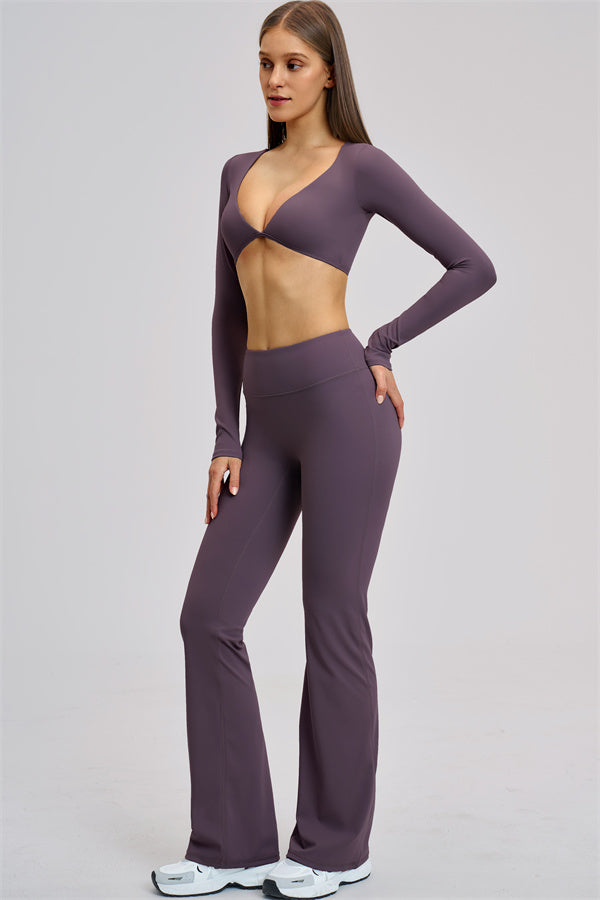 The Zestful Long Sleeve Crop Top
