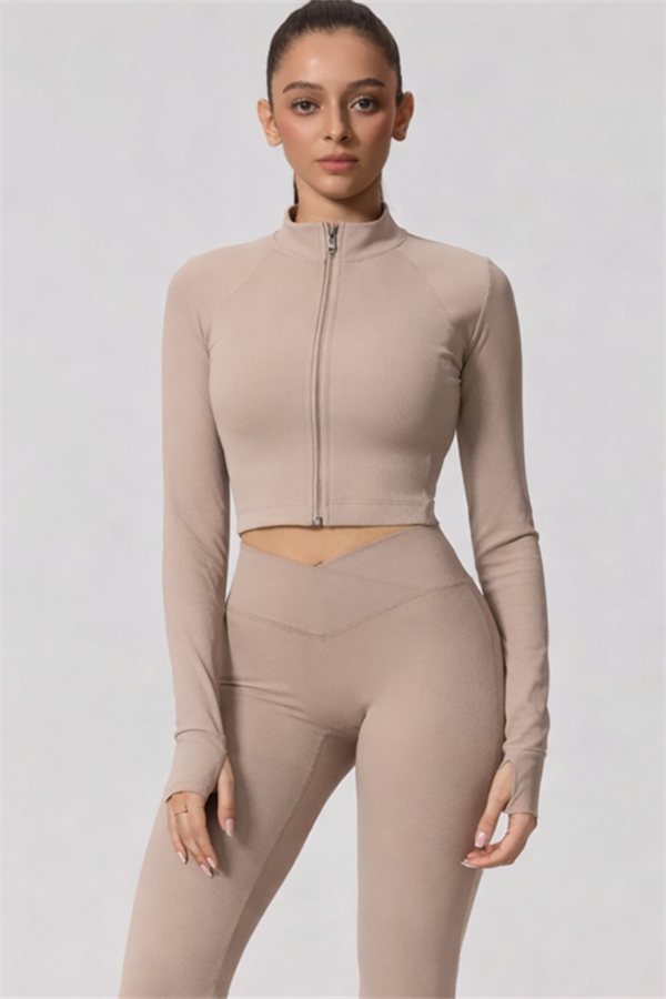 The Daze Zip Jacket Flared Leggings 2-Piece Set