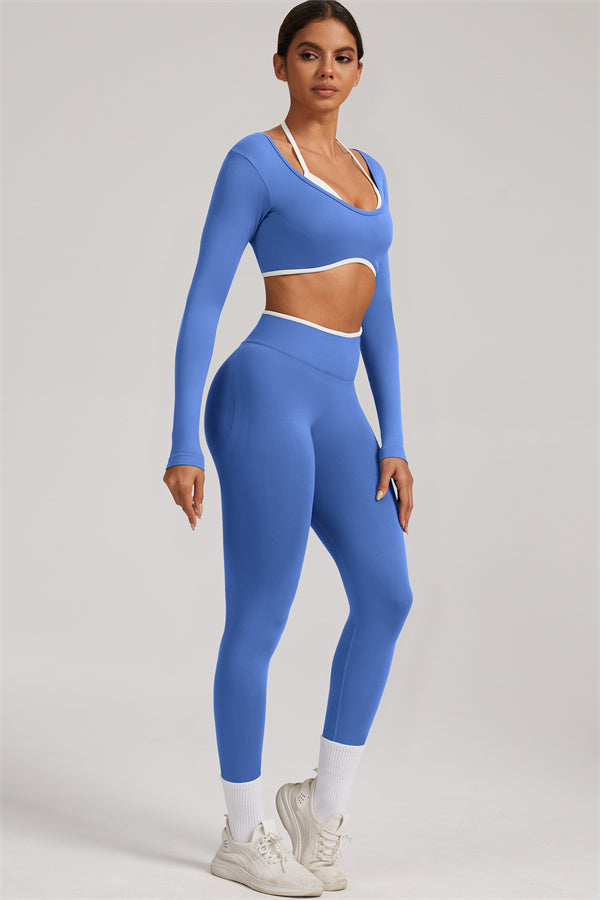 The Elevate New Long Sleeve Crop top Leggings 2-Piece Set